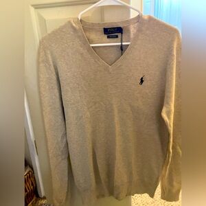 Tan V-Neck Polo Ralph Lauren Sweater